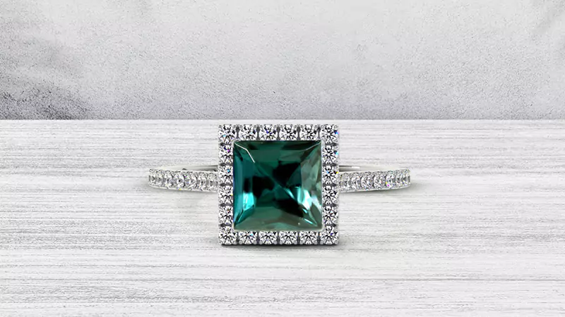 lab-created alexandrite engagement ring