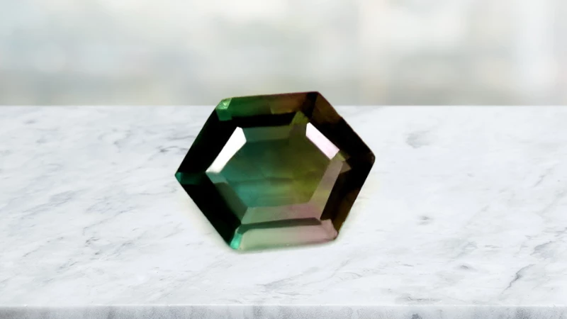 fancy cut bi-color sapphire