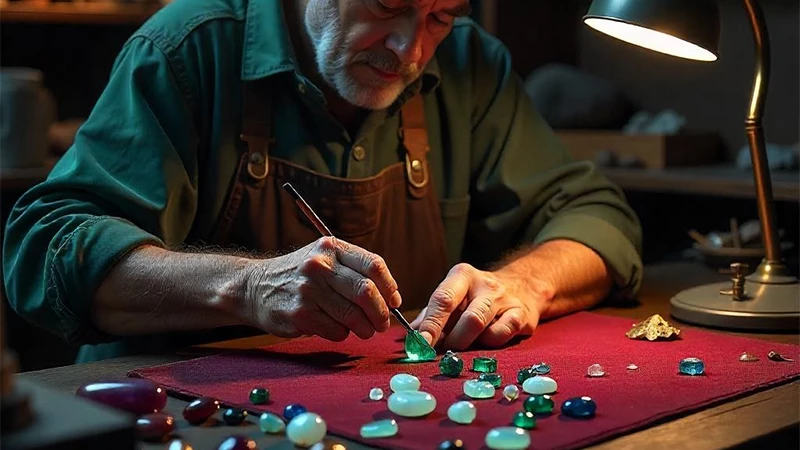 craftsman oiling an emerald