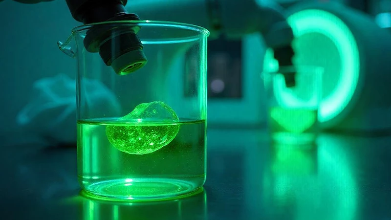 emerald undergoing irradiation