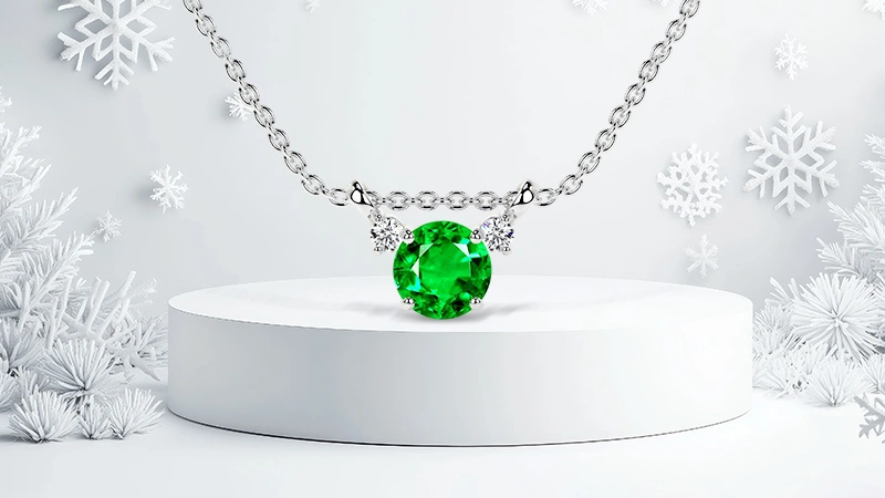 Round Cut Three Stone Pendant