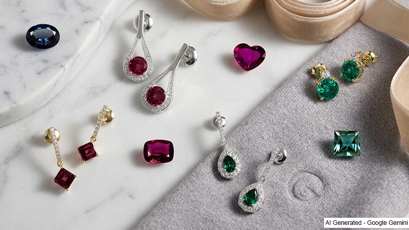 alexandrite gems and earrings