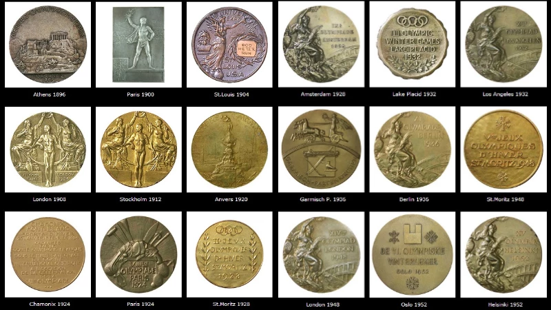 different Olympics medals over the years