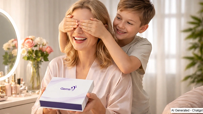 Son Surprising her with a GemsNY Jewelry