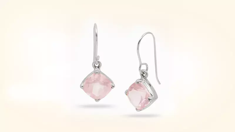 pair of rose quartz earrings