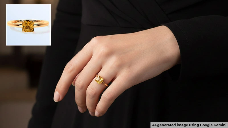 citrine ring on hand