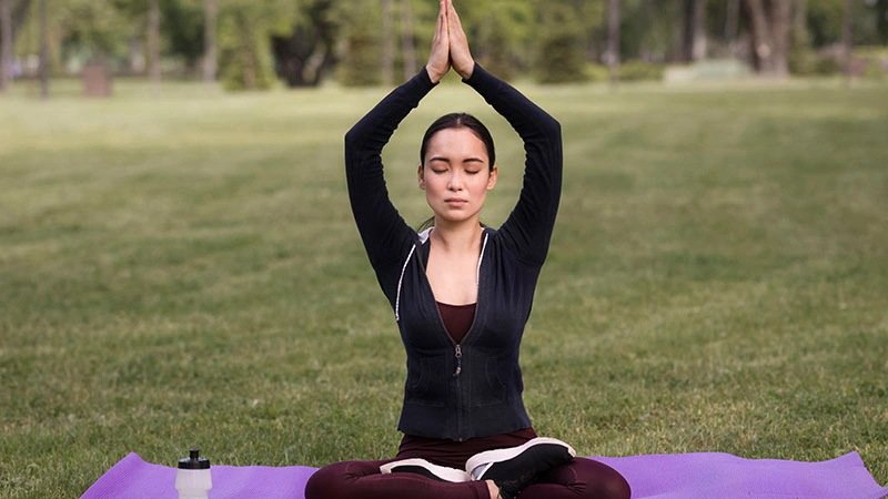 a person doing yoga