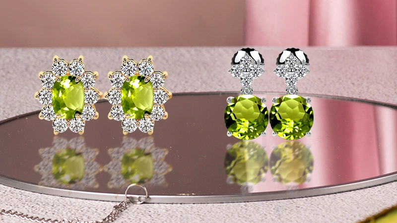 August birthstone Peridot Earrings