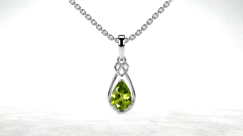 August birthstone Peridot Pendant Necklaces