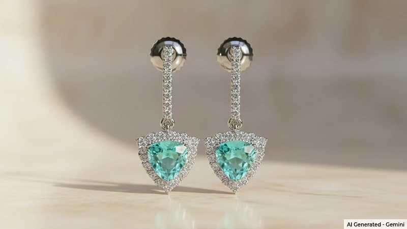 Paraiba Tourmaline Dangling Earrings