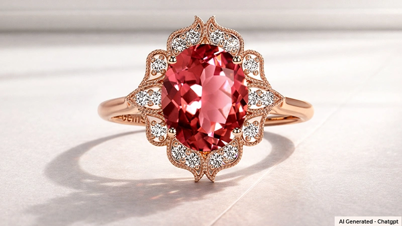 Pink Tourmaline Engagement Ring