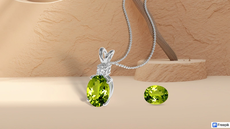 Oval-cut Peridot pendant necklace