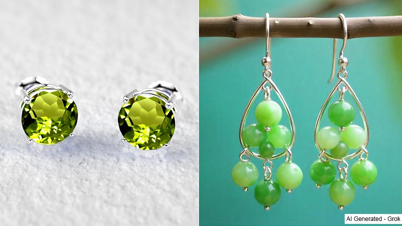 August birthstone jewelry peridot studs