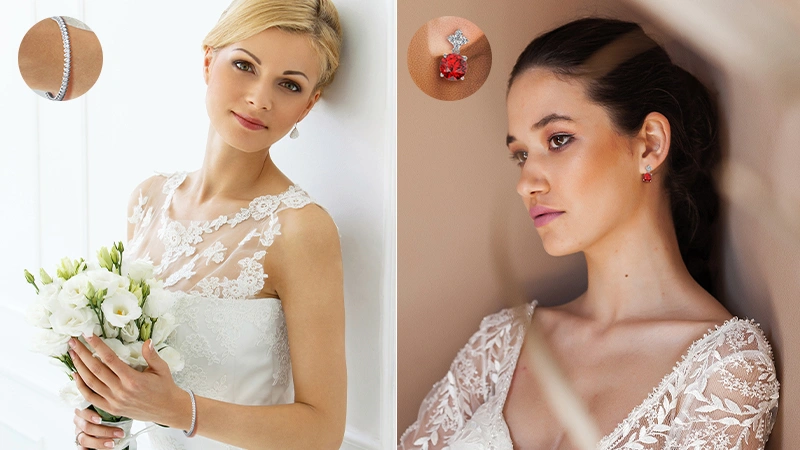 diamond bracelet and ruby pendant necklace a Best Bridal Jewelry option