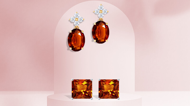 hessonite garnet earrings