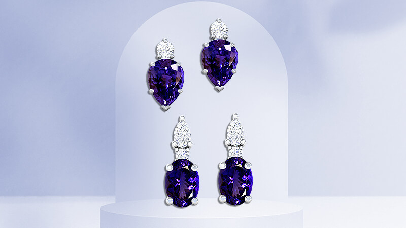 tanzanite birthstone earrings