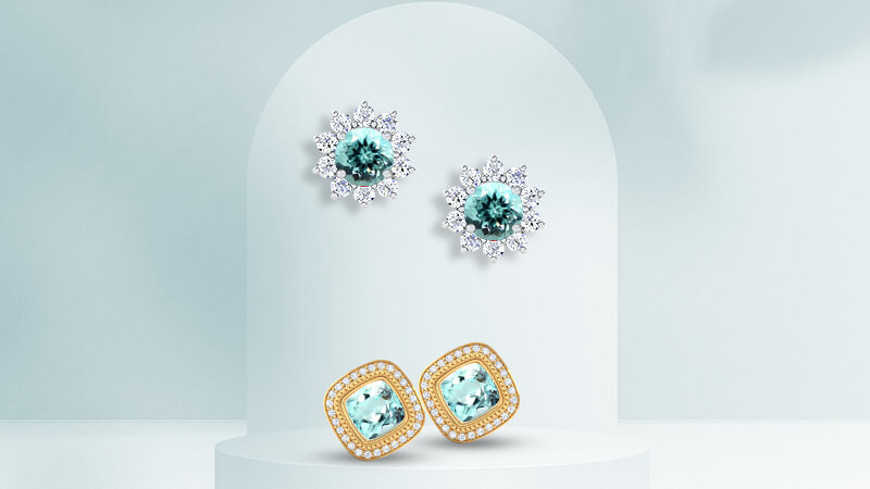 October birthstone - Paraiba Tourmaline Earrings