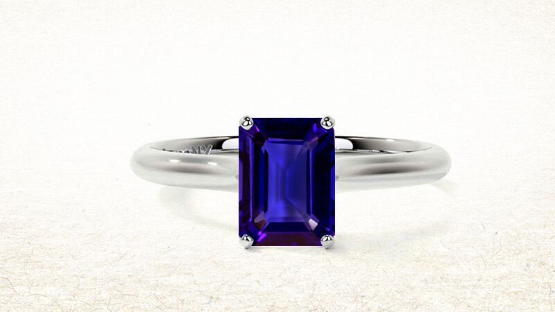 Emerald-Cut Tanzanite Engagement Ring