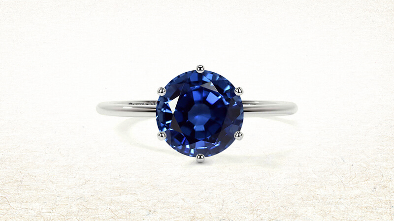 Six Prong Sapphire Engagement Ring
