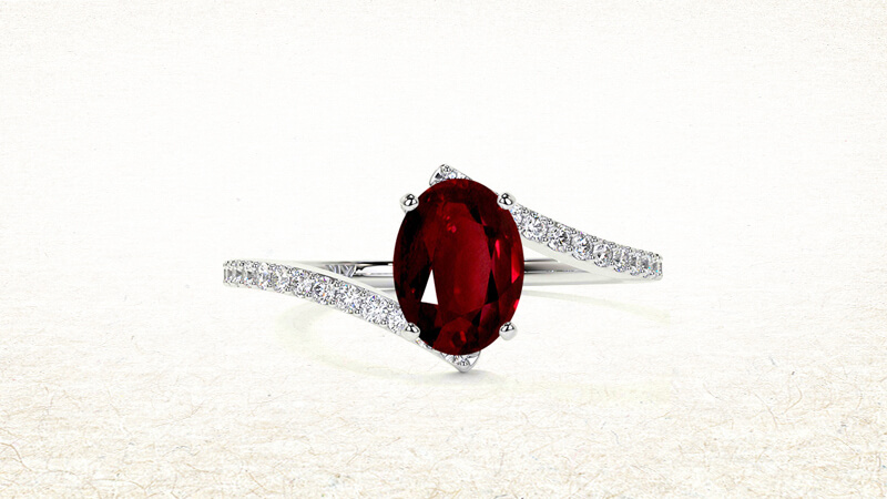 Oval-Shaped Spinel Engagement Ring