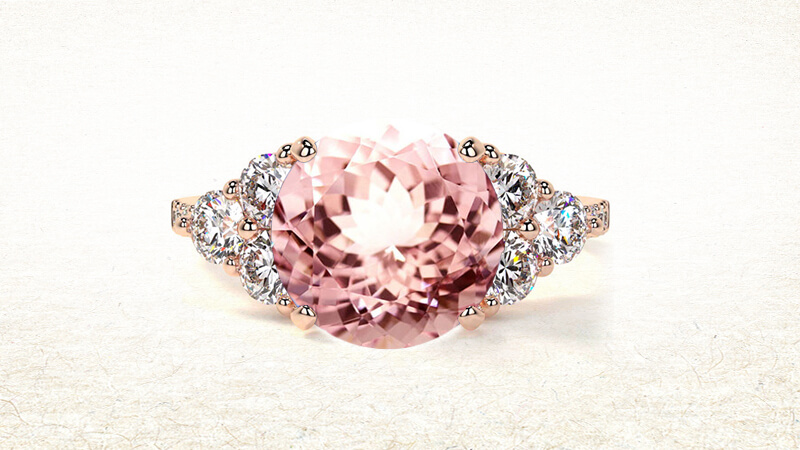 Round-Shaped Morganite Engagement Ring