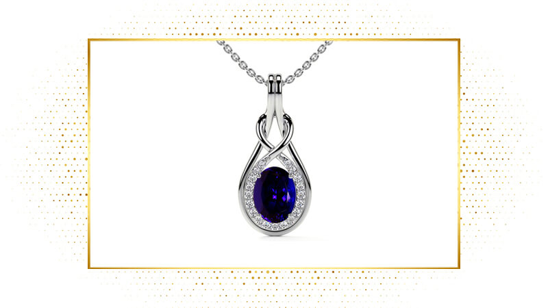 Tanzanite Infinity Solitaire  Black Friday Pendant Sale