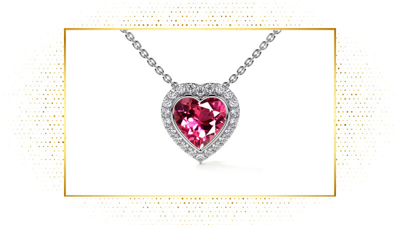 Pink Tourmaline Heart-shaped Black Friday Pendant Sale