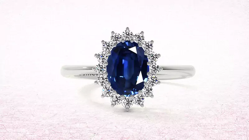 sapphire halo ring