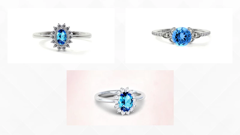 blue topaz rings