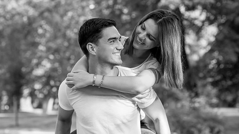 happy and smiling couple