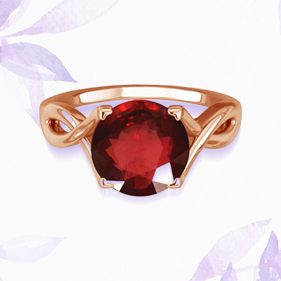 Solitaire Ruby Ring with Rose Gold