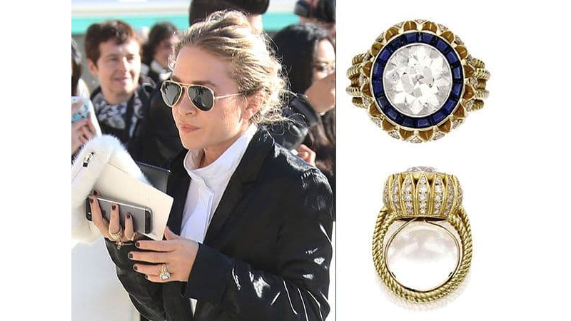 Mary-Kate Olsen Ring with Blue Sapphires