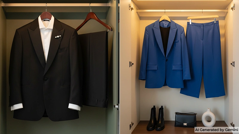 Elegant Celebrity Outfits in Wardrobe