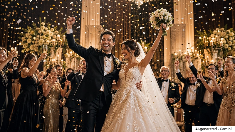 a bride and groom