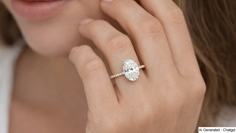 woman wearing a lab diamond ring