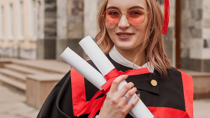 College girl wearing a ring