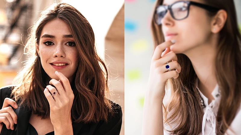 College girl wearing a ring