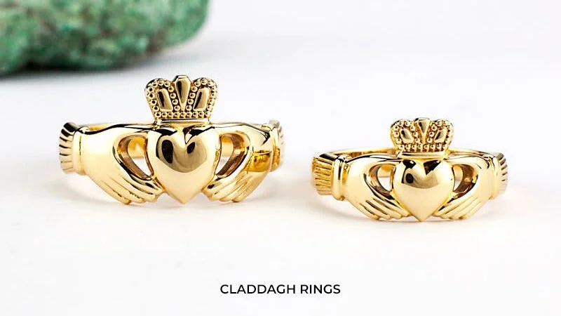 collage of Claddagh rings
