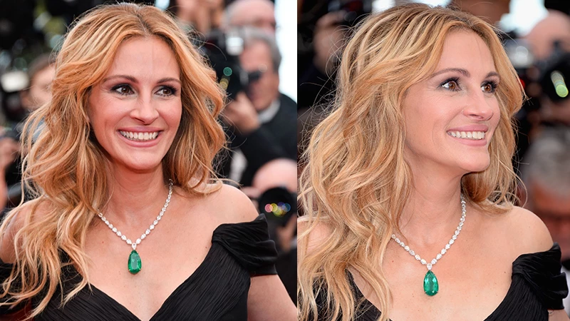 Julia Roberts' Emerald and Diamond Necklace