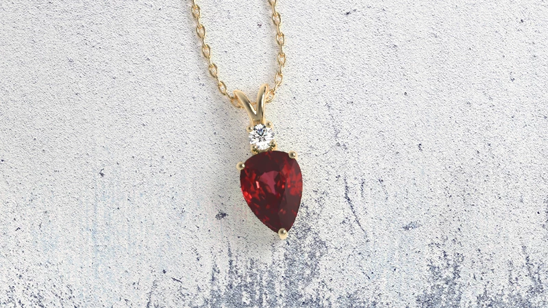 a ruby-studded necklace