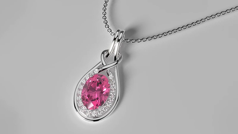 a pink tourmaline pendant