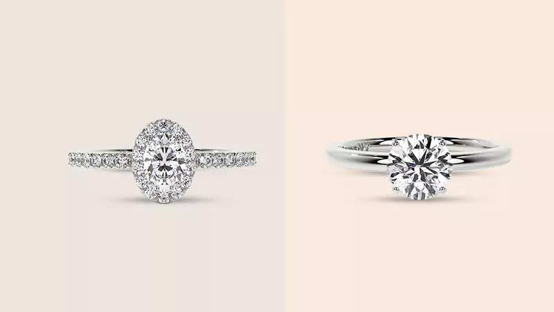 Halo/Solitaire diamond engagement ring