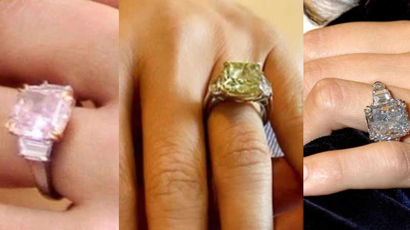 Jlo's 3 colored diamond engagement rings