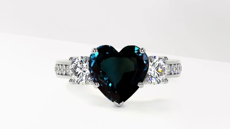 Heart-Shaped Alexandrite Engagement Ring