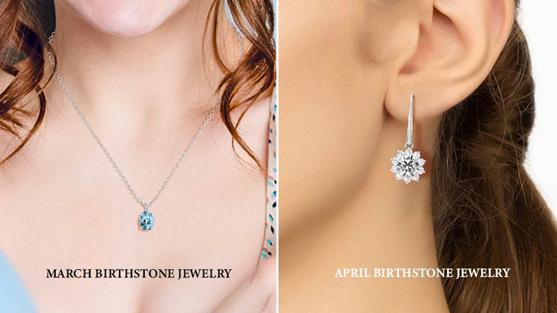 March and april gemstone jewelry