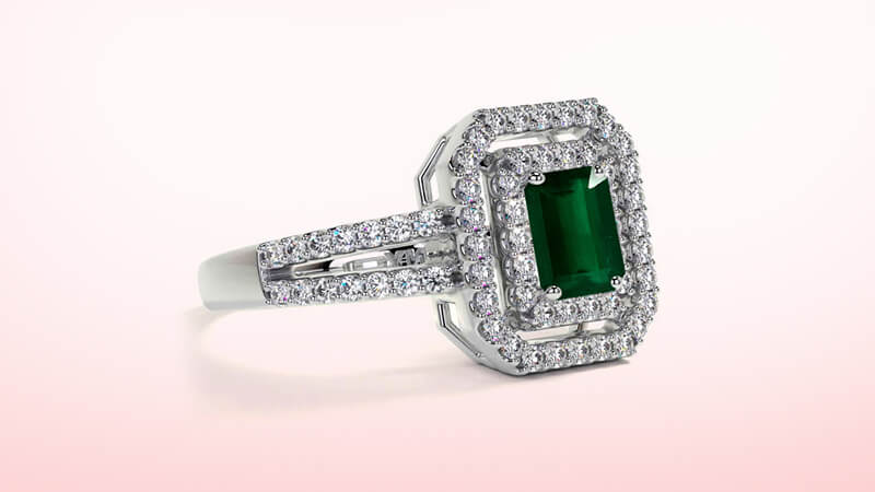 Emerald Engagement Ring Setting