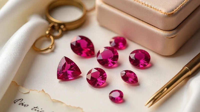 Cuts of ruby stones