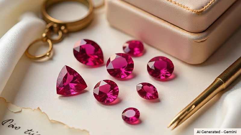 Cuts of ruby stones