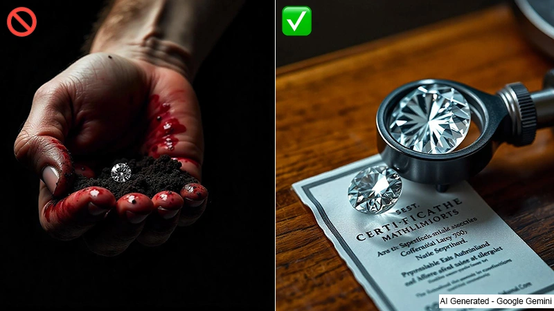 Diamond certificate and diamond mining process