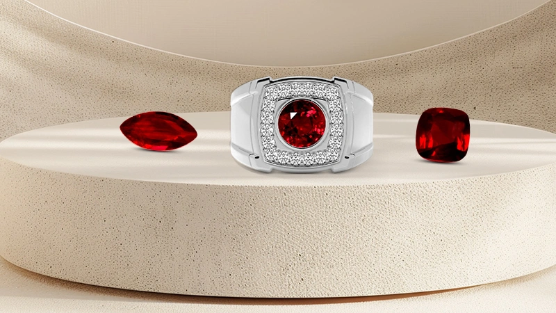 Ruby and Diamond Men's Ring